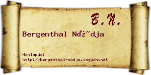 Bergenthal Nádja névjegykártya